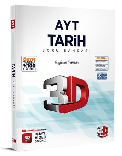 AYT 3D Tarih Tamamı Video Çözümlü Soru Bankası Fotokopi GO - Tüm Sınavlarda Daha İleriye