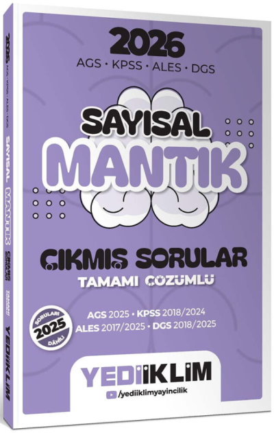 2026 AGS KPSS ALES DGS Sayısal Mantık Tamamı Çözümlü Çıkmış Sorular Yediiklim Fotokopi GO - Tüm Sınavlarda Daha İleriye