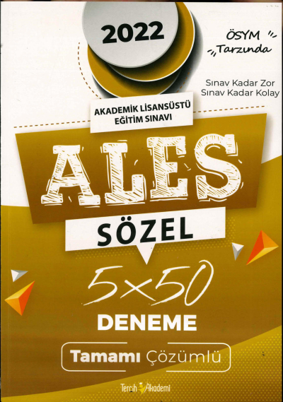 ALES SÖZEL YETENEK TAMAMI ÇÖZÜMLÜ BANKASI Fotokopi GO - Tüm Sınavlarda Daha İleriye
