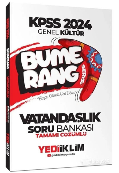 2024 KPSS Vatandaşlık Bumerang Soru Bankası Çözümlü Yediiklim Yayınları Fotokopi GO - Tüm Sınavlarda Daha İleriye