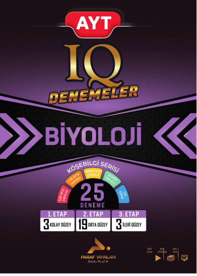 AYT IQ Biyoloji 25 Branş Denemesi PRF Paraf Yayınları Fotokopi GO - Tüm Sınavlarda Daha İleriye