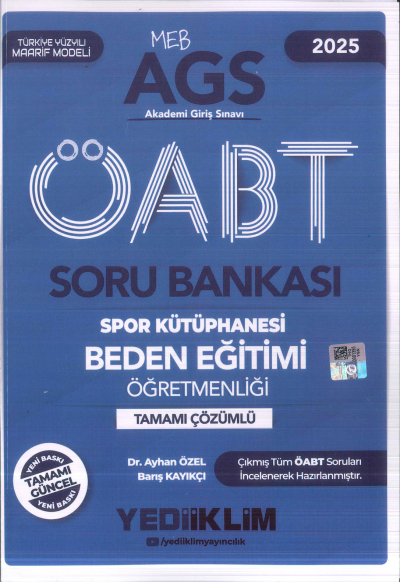 2025 MEB AGS ÖABT Beden Eğitimi Öğretmenliği Tamamı Çözümlü Soru Bankası Yediiklim Yayınları Fotokopi GO - Tüm Sınavlarda Daha İleriye