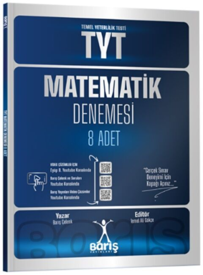 TYT Matematik Denemesi 8 Adet Barış Çelenk Fotokopi GO - Tüm Sınavlarda Daha İleriye