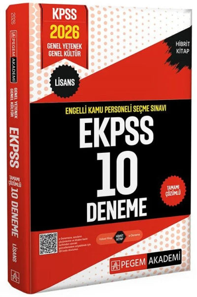 2026 E KPSS Engelli Kamu Personeli Seçme Sınavı Tamamı Çözümlü 10 Deneme Pegem Yayınları Fotokopi GO - Tüm Sınavlarda Daha İleriye