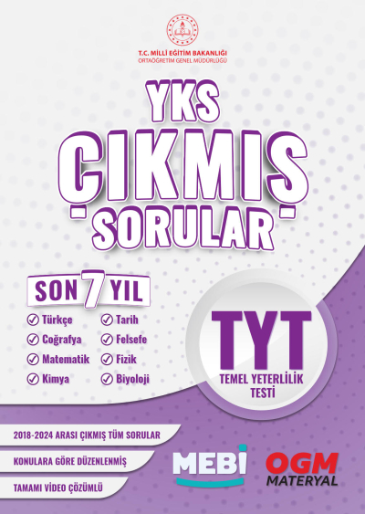 TYT Çıkmış Sorular 2018-2024 Son 7 YIL Mebi Fotokopi GO - Tüm Sınavlarda Daha İleriye