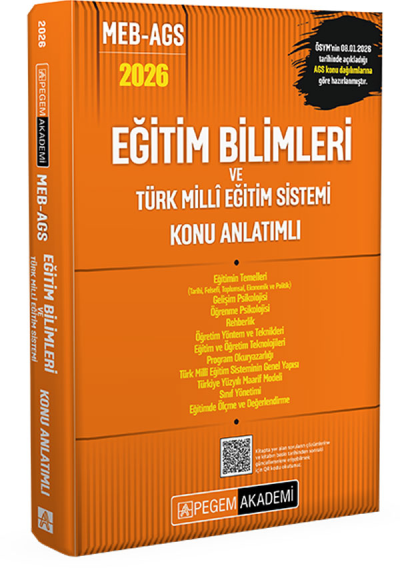 2026 MEB-AGS Eğitim Bilimleri Konu Anlatımlı Pegem Akademi Yayınları