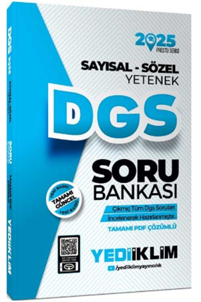 2025 DGS Prestij Serisi Sayısal-Sözel Yetenek Tamamı Çözümlü Soru Bankası Yediiklim Yayınları Fotokopi GO - Tüm Sınavlarda Daha İleriye