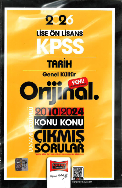 2026 KPSS Lise-Önlisans Tarih Orijinal 2010-2024 Konu Konu Çıkmış Sorular Yargı Yayınları Fotokopi GO - Tüm Sınavlarda Daha İleriye