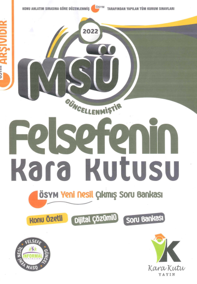 MSÜ FELSEFENİN KARA KUTUSU SORU BANKASI Fotokopi GO - Tüm Sınavlarda Daha İleriye