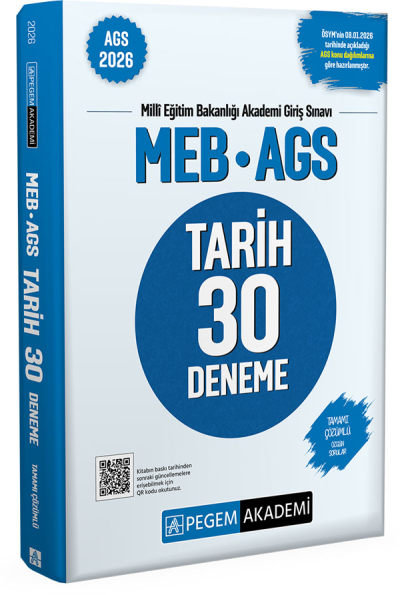 2026 MEB AGS Tarih 30 Deneme Pegem Akademi Fotokopi GO - Tüm Sınavlarda Daha İleriye