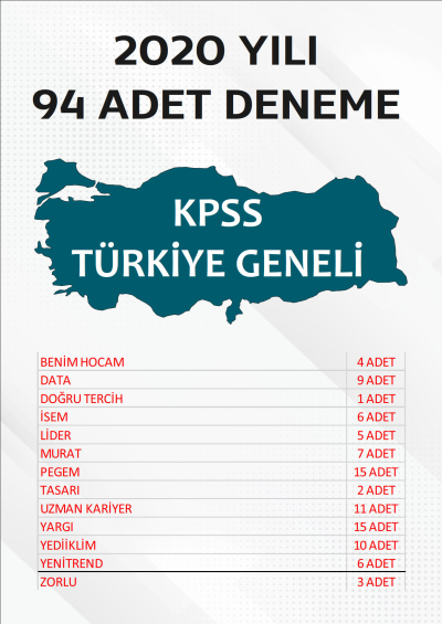 94 ADET TG DENEME 2020 YILI TG LİSTEMİZDEKİ TÜM YAYINLARI KAPSAR (TG136-TG148 ARASI) Fotokopi GO - Tüm Sınavlarda Daha İleriye