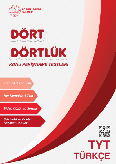 Dört Dörtlük Konu Pekiştirme Testleri TYT Türkçe Fotokopi GO - Tüm Sınavlarda Daha İleriye