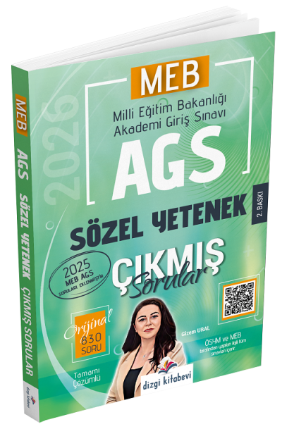 2026 MEB-AGS Sözel Yetenek Çıkmış Sorular Çözümlü - Gizem Ural Dizgi Kitap Fotokopi GO - Tüm Sınavlarda Daha İleriye