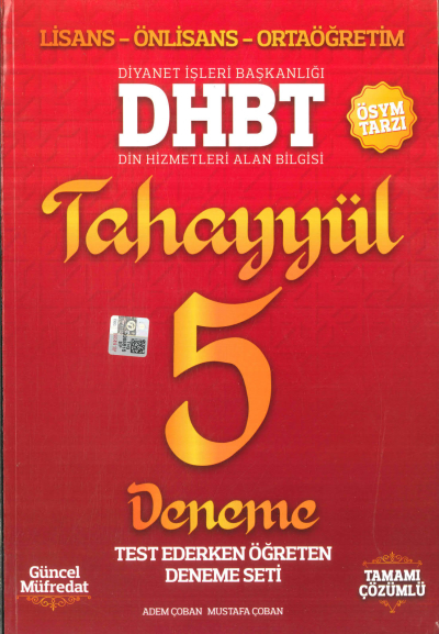 DHBT TAHAYYÜL 5 DENEME ÇÖZÜMLÜ Fotokopi GO - Tüm Sınavlarda Daha İleriye
