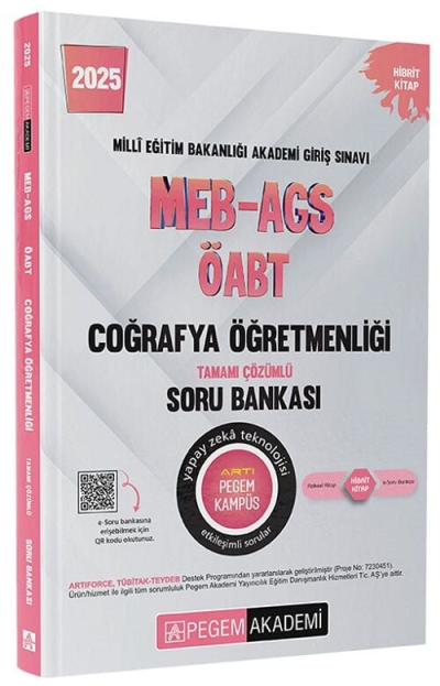 2025 MEB-AGS-ÖABT Coğrafya Öğretmenliği Tamamı Çözümlü Soru Bankası Pegem Akademi Yayıncılık Fotokopi GO - Tüm Sınavlarda Daha İleriye