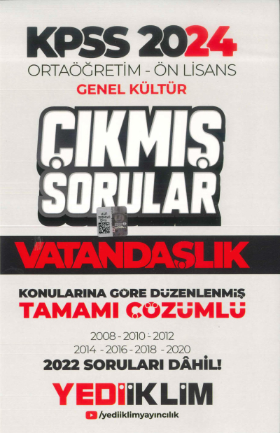 VATANDAŞLIK KONULARINA GÖRE DÜZENLENMİŞ ÇIKMIŞ SORULAR 2008-2022 TAMAMI ÇÖZÜMLÜ Fotokopi GO - Tüm Sınavlarda Daha İleriye