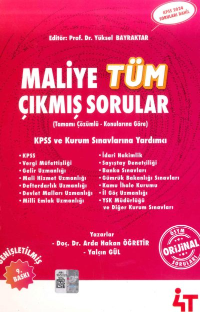 Maliye Tamamı Çözümlü Çıkmış Sorular 4T Yayınları (2024 KPSS Soruları Dahil) Fotokopi GO - Tüm Sınavlarda Daha İleriye