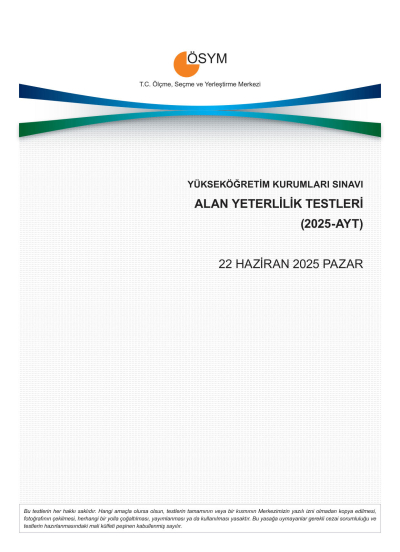 2025 AYT Çıkmış Sınav Soruları