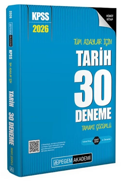 2026 KPSS Tüm Adaylar İçin Tarih 30 Deneme Tamamı Çözümlü Pegem Yayınları Fotokopi GO - Tüm Sınavlarda Daha İleriye