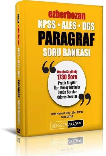 EZBERBOZAN PARAGRAF 1730 SORU Fotokopi GO - Tüm Sınavlarda Daha İleriye