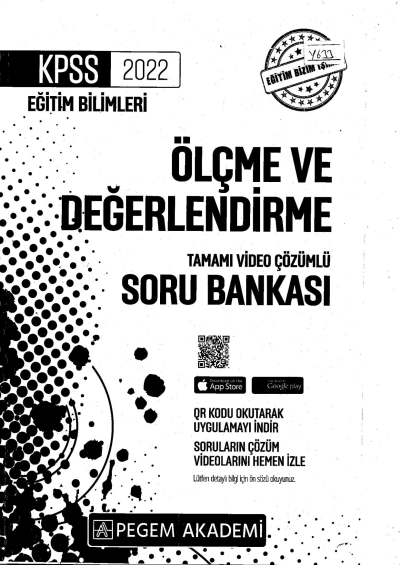 2022 KPSS Eğitim Bilimleri ÖLÇME VE DEĞERLENDİRME SORU BANKASI Fotokopi GO - Tüm Sınavlarda Daha İleriye