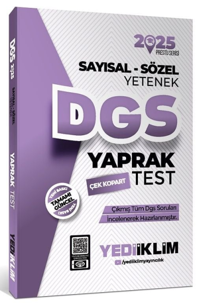 2025 DGS Sayısal Sözel Yetenek Çek Kopart Yaprak Test Yediiklim Yayınları Fotokopi GO - Tüm Sınavlarda Daha İleriye