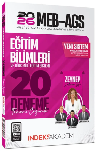 2026 MEB-AGS Eğitim Bilimleri ve Türk Milli Eğitim Sistemi 20 Deneme Çözümlü İndeks Akademi Yayıncılık Fotokopi GO - Tüm Sınavlarda Daha İleriye